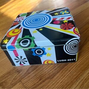 Lush 2011 Colorful Tin Box Pure Imagination swirls Wonka vibes